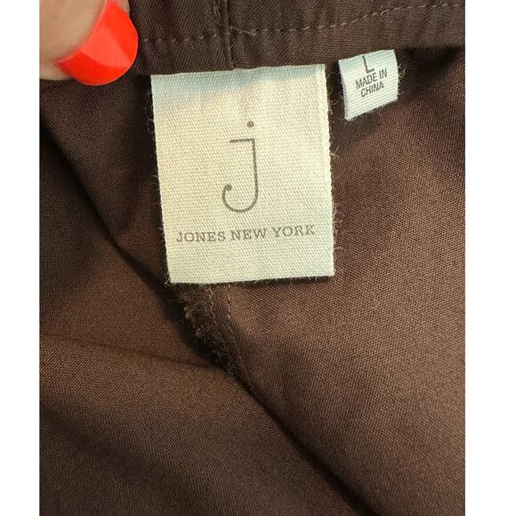 Jones New York brown flat front capri pants size Large - Picture 3 of 11